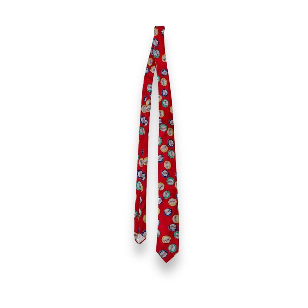 Vintage Red Coca-Cola Tie 56” X 2.5” Made In USA Multicolor Caps - Picture 4 of 6
